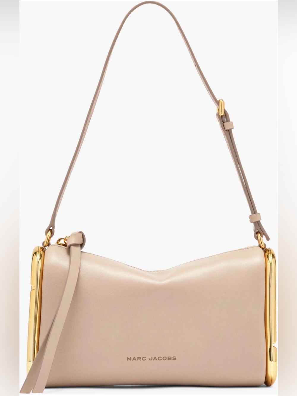 Marc Jacobs Beige Leather Shoulder Bag with Gold Hardware